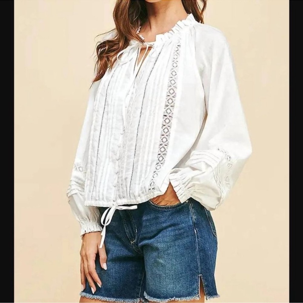 PINCH Women's Misty Lace Top Size M in White - Picture 2 of 12